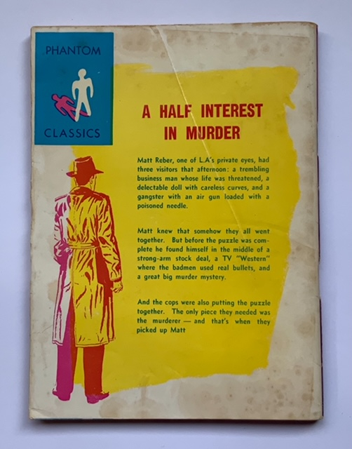 A HALF INTEREST IN MURDER Australian pulp fiction crime book by John Creighton 1960